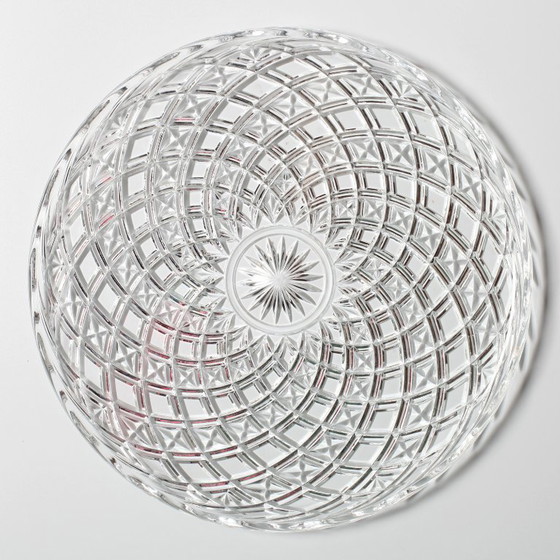 Image 1 of Piatto da portata vintage in vetro pressato: grande piatto da portata di metà secolo, Italia anni '70