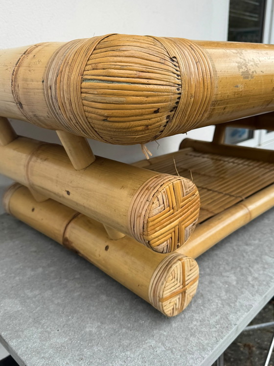 Vintage Bamboe Salontafel – Rattan, Bamboo (photo 3 of 11)
