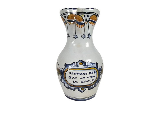 Image 1 of Talavera – Ausgusskrug – Majolika – handbemalt – Spanien – 3. Viertel des 20. Jahrhunderts