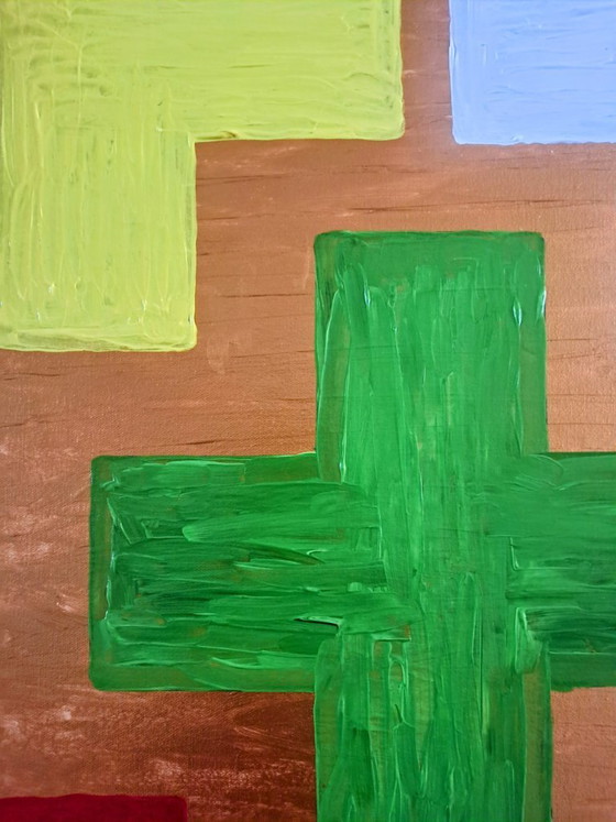 Image 1 of Enzo SAN MARCO - Essential Colors on a Gold Background - Artist's Painting