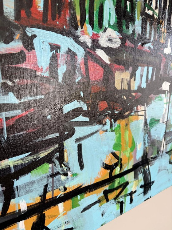 Original painting Chiel van Zelst - Amsterdam canal - 2017 – Paintings & Drawings, Canvas (photo 2 of 5)