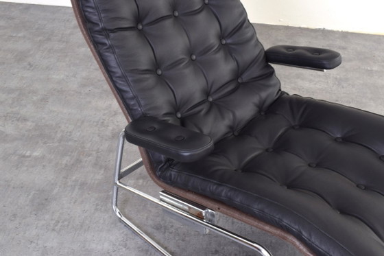 Chaise longue Fenix ​​de piel y cromo, modelo Bauhaus, diseñada por Sam Larsson para Dux, juego de 2 (photo 25 of 25)