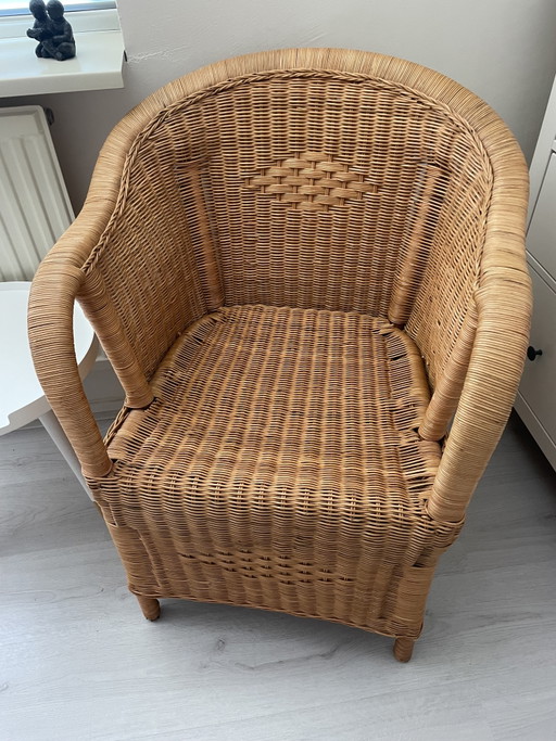 Rieten fauteuil