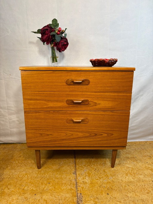 Mid-Century Retro Vintage Teak Chest of Drawers by Austinsuite 1960 Compact Design • Danish Influence • Stylish Storage A love