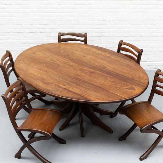Image 1 of Marc Van Rampelberg Muninga Wood Dining Room Set anni '80