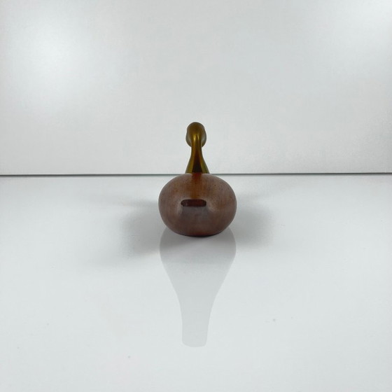 Image 1 of Scultura di anatra in teak e ottone della metà del secolo, 1960/70