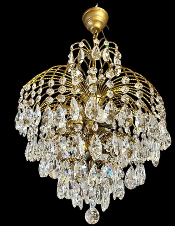 Image 1 of Vintage Hollywood Regency crystal lamp