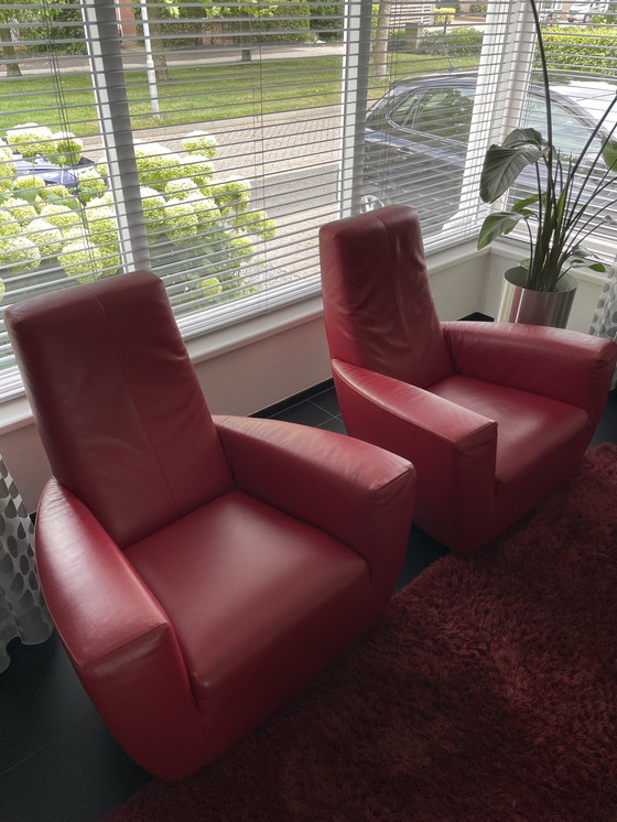 Image 1 of Zwei Sessel Longa in Leder (Etikett)