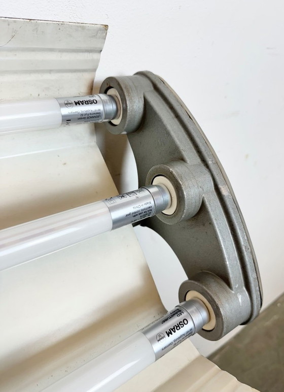 Image 1 of Lampadario industriale grigio a sospensione di Polam Gdansk, anni '70