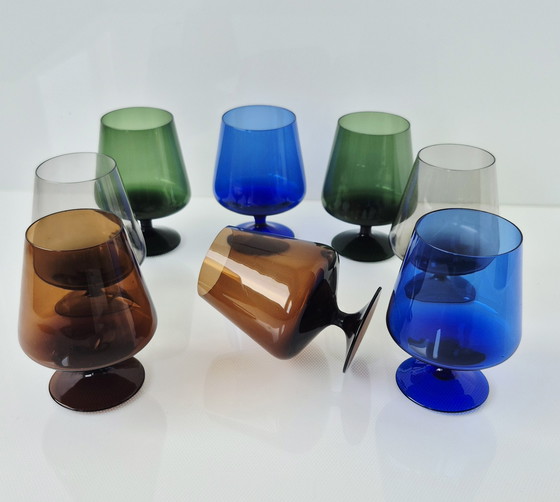Image 1 of Ingrid Glas stained glass drinking glasses, 33 pieces, 1960s, rare! Ingridhütte