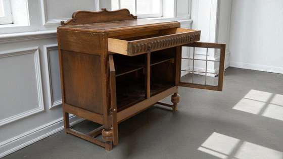Image 1 of Sideboard with Stained Glass Doors – 85 cm high