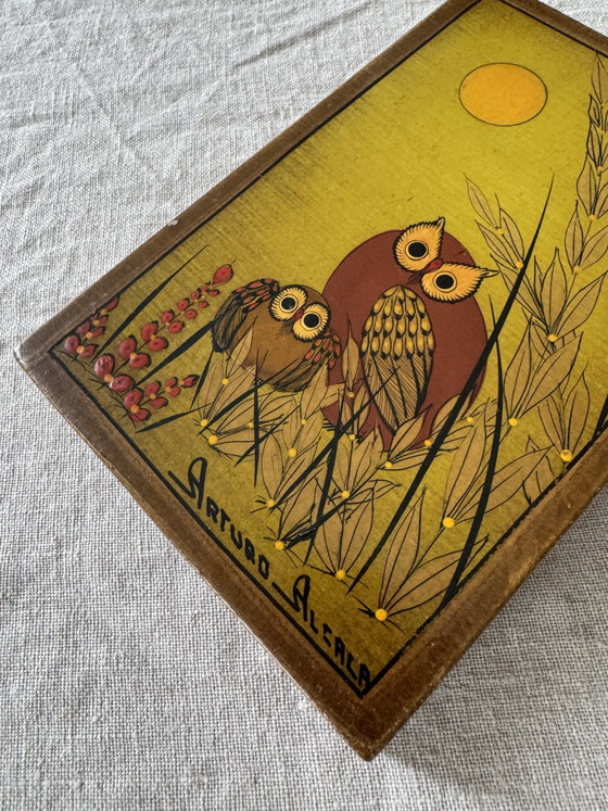 Owl; vintage painting from Mexico, Arturo Alcala - folk art, wood – Paintings & Drawings (photo 5 of 11)