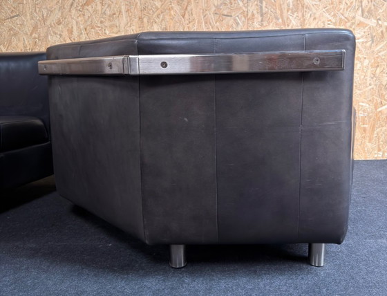 Image 1 of Rolf Benz bank en 2 fauteuils zwart leer