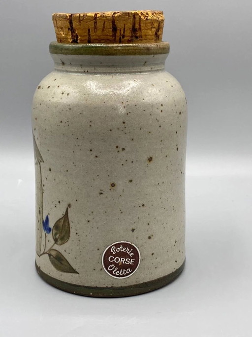Artisan Corsican Pottery Oletta Hand-painted Paillote Design Stoneware Pot with Cork Stopper – servies (photo 2 of 6)