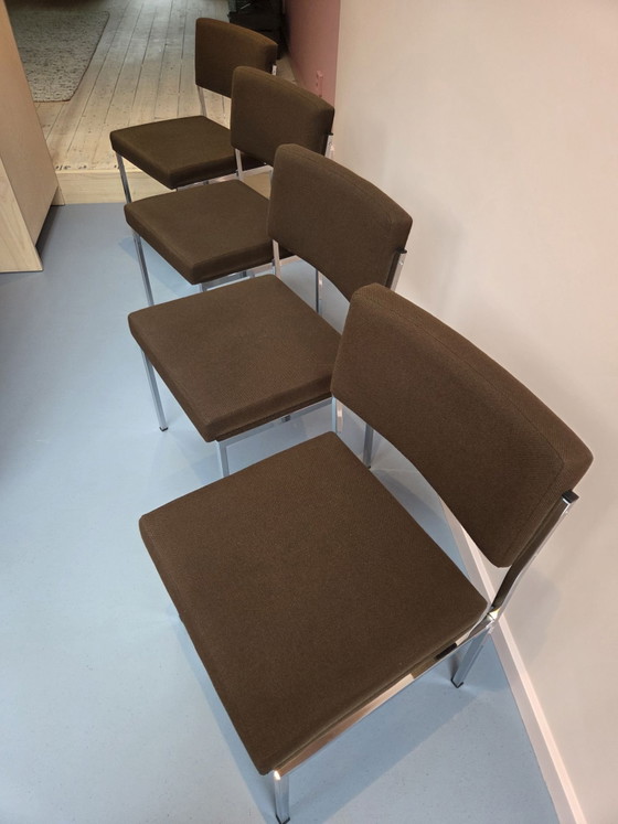 Set di 4 Sedie da pranzo Mid-Century di Röder und Söhne – Tessile, Cromo (photo 5 of 5)