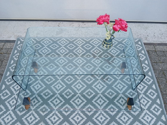 Image 1 of Fiam Table Basse en Verre Cascade Avec Base Mobile