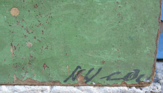 Image 1 of Origineel vintage olieverfschilderij "Nu Couché" Expressionistische liggende naaktfiguur op paneel