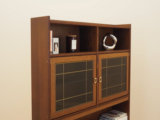 Vetrina danese in rovere con illuminazione e ripiani regolabili, anni '60 – Vetrine, Legno (photo 6 of 18)