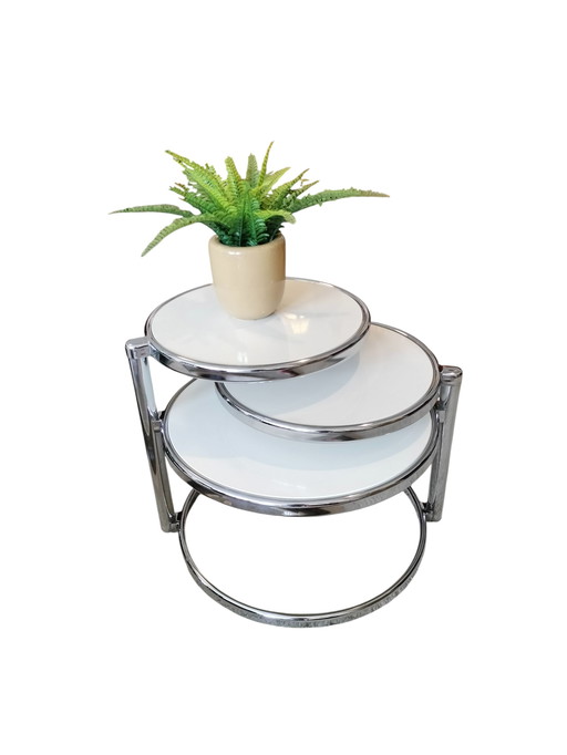 Leitmotiv , Double Swing chrome space age coffee table/side table