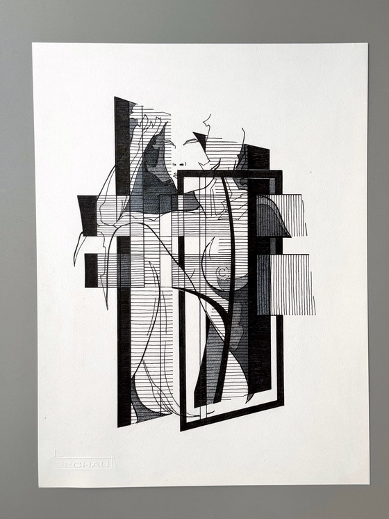 Image 1 of Eugène Eechaut (1928-2019) - 4 works, ink on paper 1982-1984