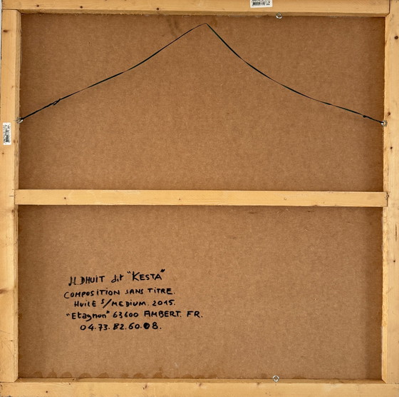 Kesta 2015 - Rara Composizione astratta colorata su pannello - 80cm x 80cm – Arte, MDF, Legno (photo 11 of 12)