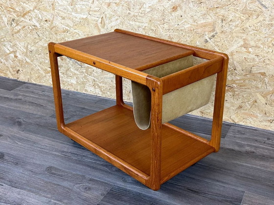 Image 1 of 60s 70s teak table side table newspaper stand Danish Design