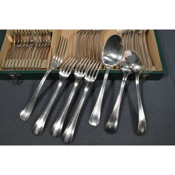 1920s Christofle Boréal Art Deco Silver-Plated Flatware Set by Luc Lanel - 37 Pieces with Case (photo 13 of 17)