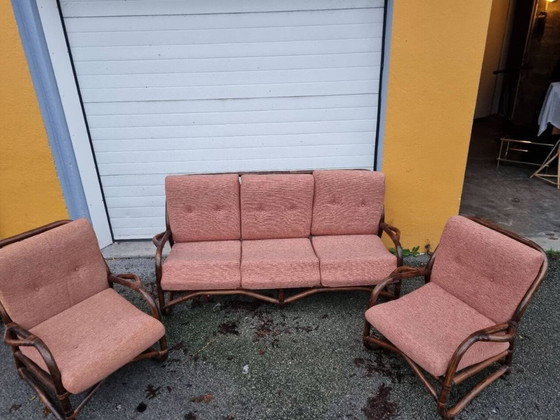 Image 1 of 1980 rattan living room