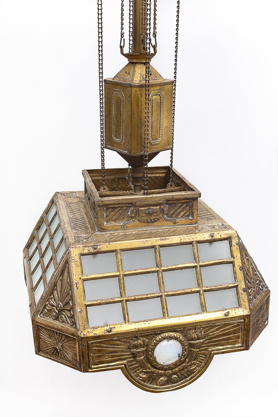 Image 1 of Lampadario artigianale Art Déco