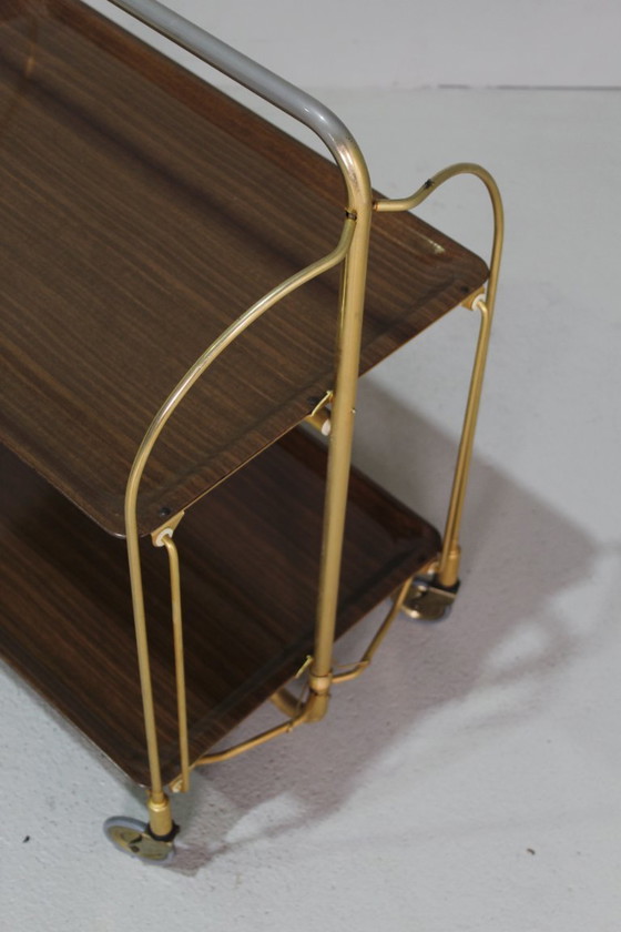 Image 1 of Chariot de service vintage, chariot de bar - pliable, 1970