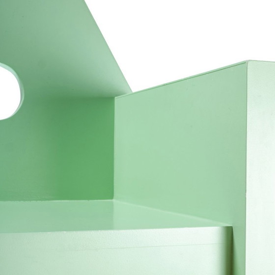 Vescovina Stuhl von Lanfranco Benvenuti für Meccani, 1985 — grüne Ausführung – Stühle und Loungesessel, Wood (photo 9 of 9)