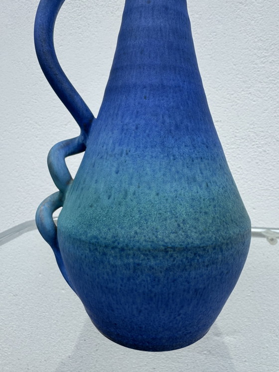 Image 1 of Vaso in ceramica vintage con sfumatura blu