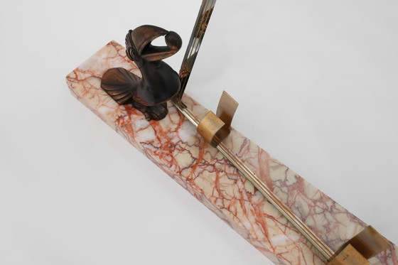 Image 1 of Cornice Art Déco con scultura di tucano di Guénot, Francia, circa 1920