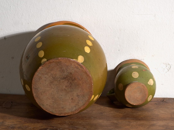 Pair of Vintage Glazed Ceramic Jugs, Central Europe, circa 1930, Crockery, Red (photo 9 of 10)