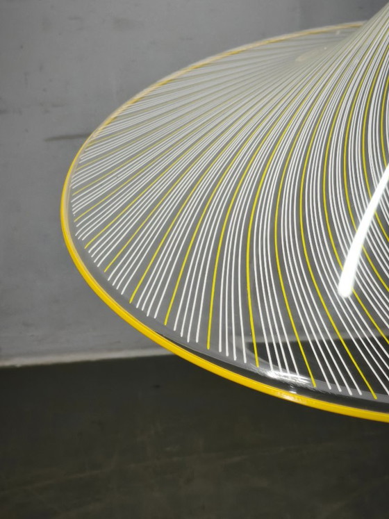 1970er Guzzini Meblo Trumpet Space Age Pendelleuchte, Italien – Kronleuchter, Plastic (photo 4 of 11)