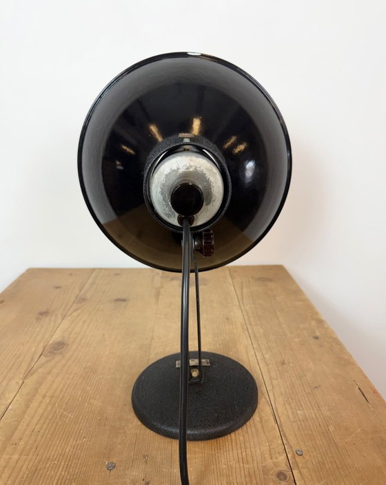 Vintage Industrial Black Enamel Table Lamp from EB, 1950s – Iron (photo 8 of 17)