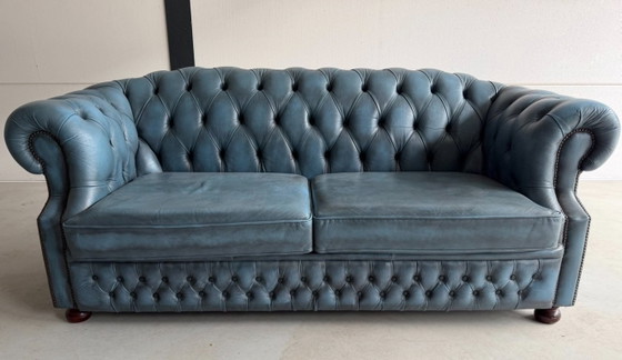 SET PRICE Vintage English Chesterfield sofa set – Seating area, Leather (photo 10 of 13)