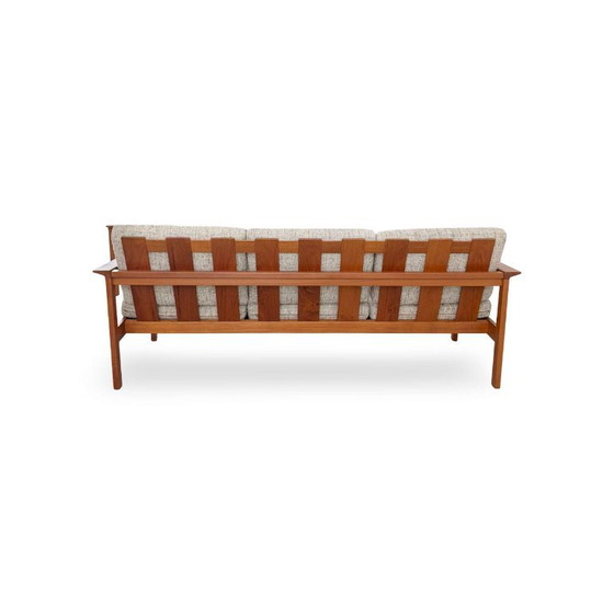 Original Vintage Midcentury Three-Seater Sofa Teak Vamo Denmark, Vamo Møbelfabrik, 3-5 seaters, Wood, Beige (photo 4 of 11)