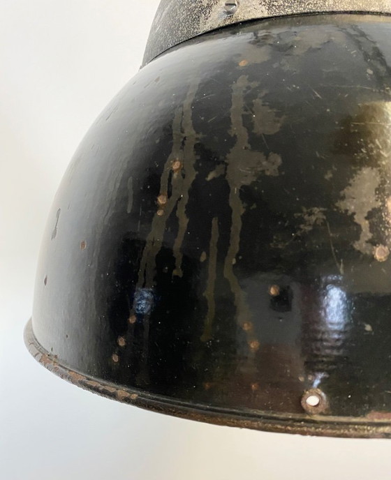 Image 1 of Lampada a sospensione industriale in smalto nero, anni '30