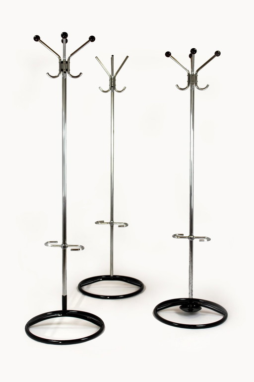 Bauhaus Verchromte Garderobenständer, 1930er Jahre, 3er Set