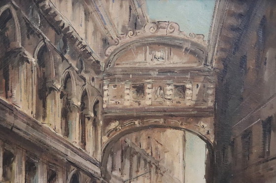 Image 1 of Venise, le Pont des Soupirs, huile sur toile, Italie, XXe siècle, signée C. Rizzi