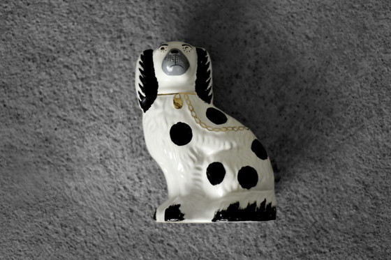 Image 1 of Vintage Staffordshire Ceramic Spaniel Mantle Dog Fireplace Figurine, England, 1950s