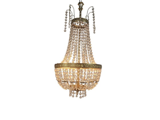 Image 1 of Lampadario - Stile Impero - Cristallo - Ottone - XX secolo