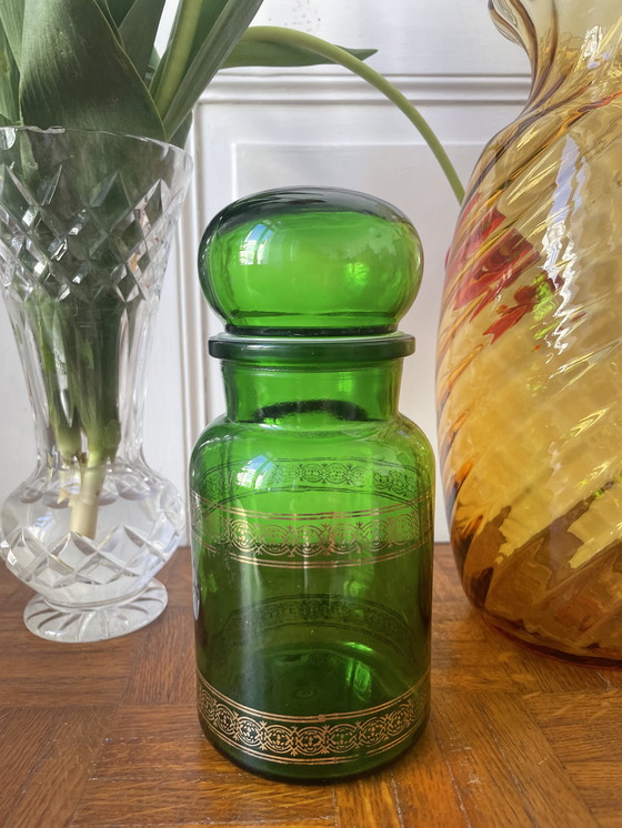 Image 1 of Juego de 3 frascos de boticario antiguos