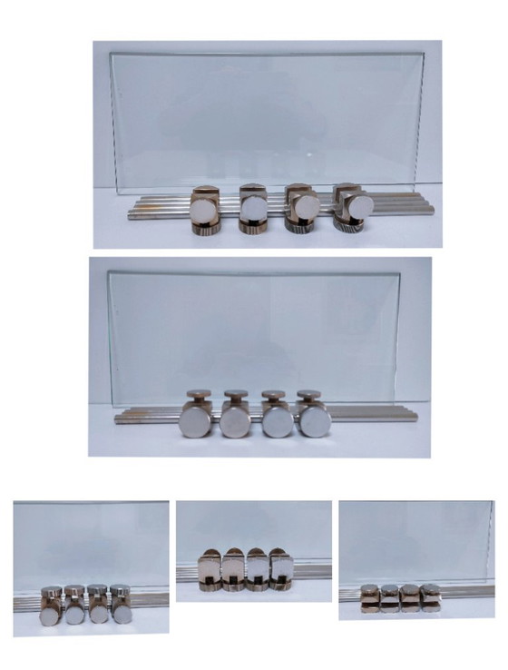 Image 1 of Scaffale espositivo vintage in vetro e metallo