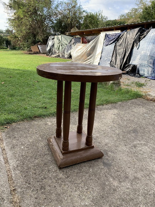 Art Deco Round Side Table, 1930s