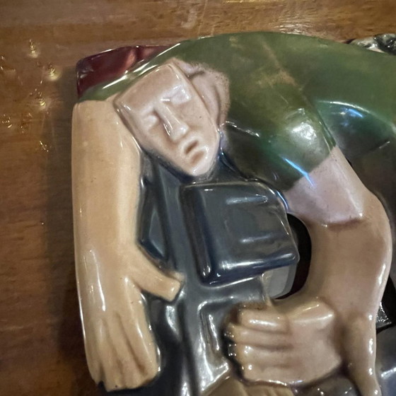 Sculptures en bas-relief de Rene Boschmans pour Coceram, années 1950, Lot de 4 – Ceramic, Art Deco (photo 8 of 20)