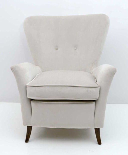 Fauteuil Art Déco italien attribué à Gio Ponti de l'hôtel Bristol Merano, années 1950
