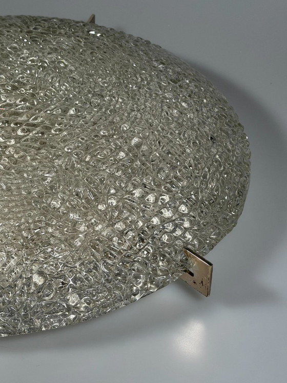 Image 1 of Plafondlamp van ijsglas uit de jaren 60/70 van Kaiser Leuchten Duitsland