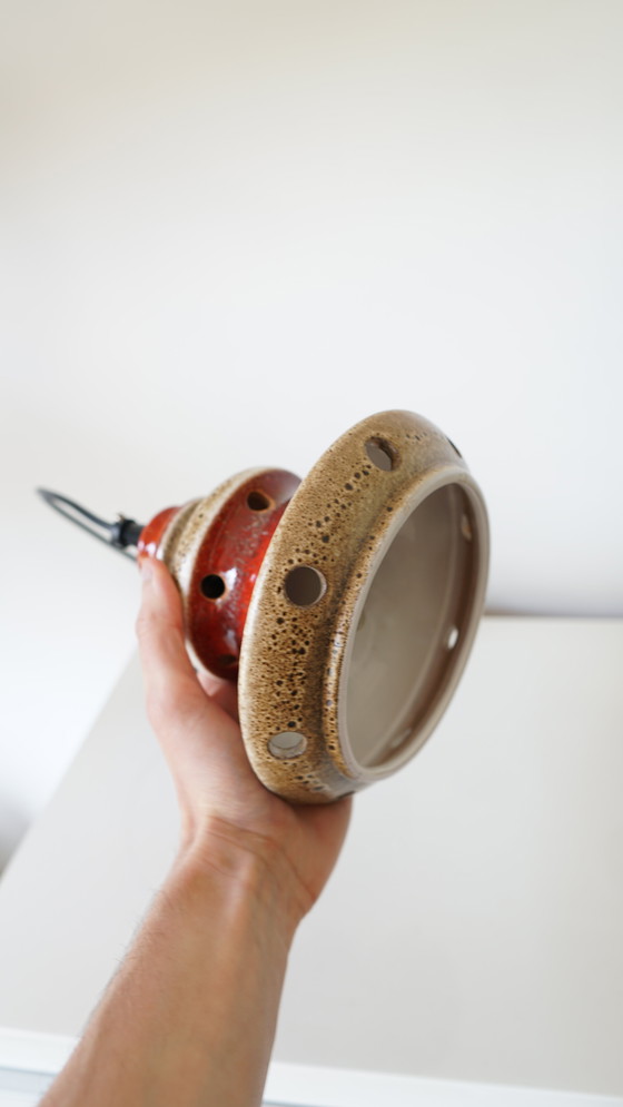 Image 1 of Vintage dikke lava keramiek Herda hanglamp - jaren 1970